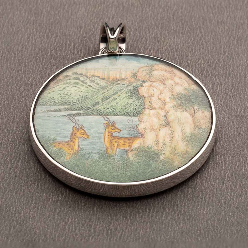 Buy Silver Pendant with Hand Painted Art | Shop Verified Sustainable Womens Charms & Pendants on Brown Living™