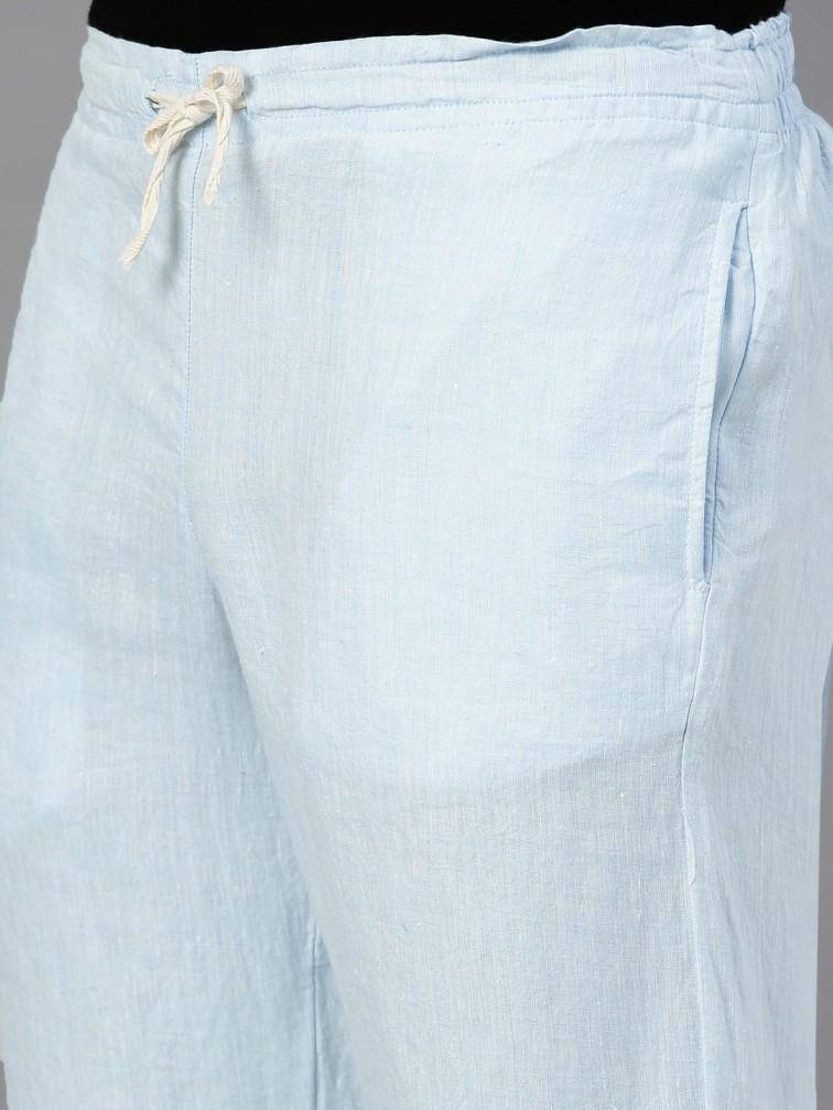 Buy Sky Blue Colour Solid Hemp Lounge Pants for Men | Shop Verified Sustainable Mens Pants on Brown Living™