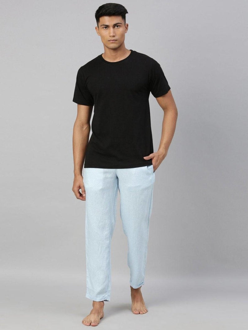 Buy Sky Blue Colour Solid Hemp Lounge Pants for Men | Shop Verified Sustainable Mens Pants on Brown Living™