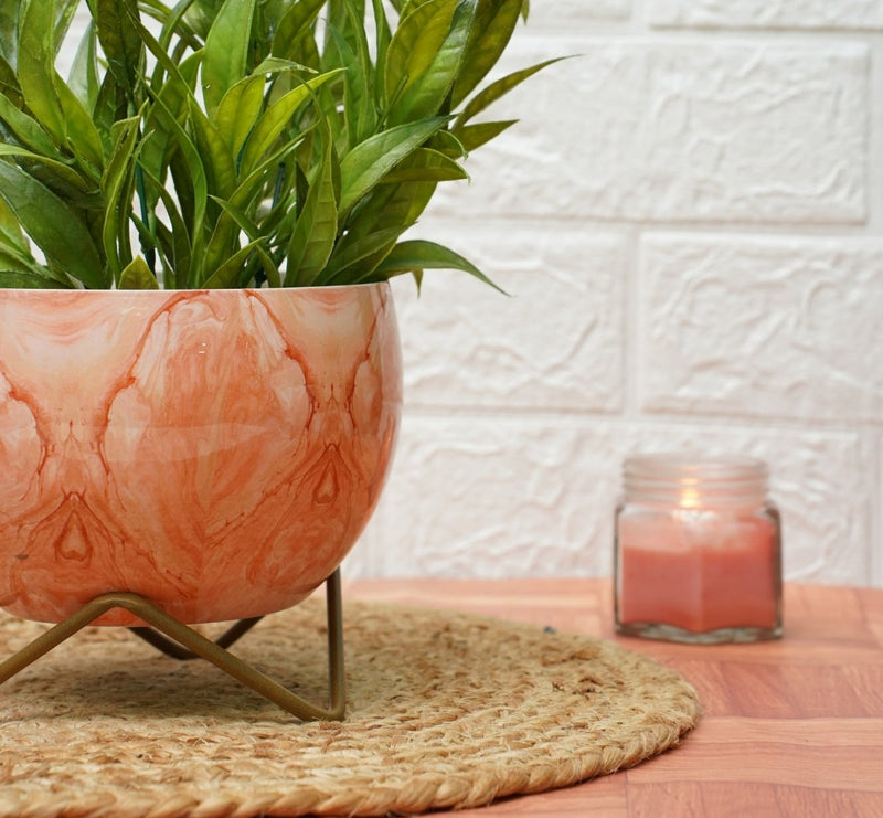 Buy Small Pot for Indoor Plants (Marble Pink, Pack of 1) | Shop Verified Sustainable Pots & Planters on Brown Living™