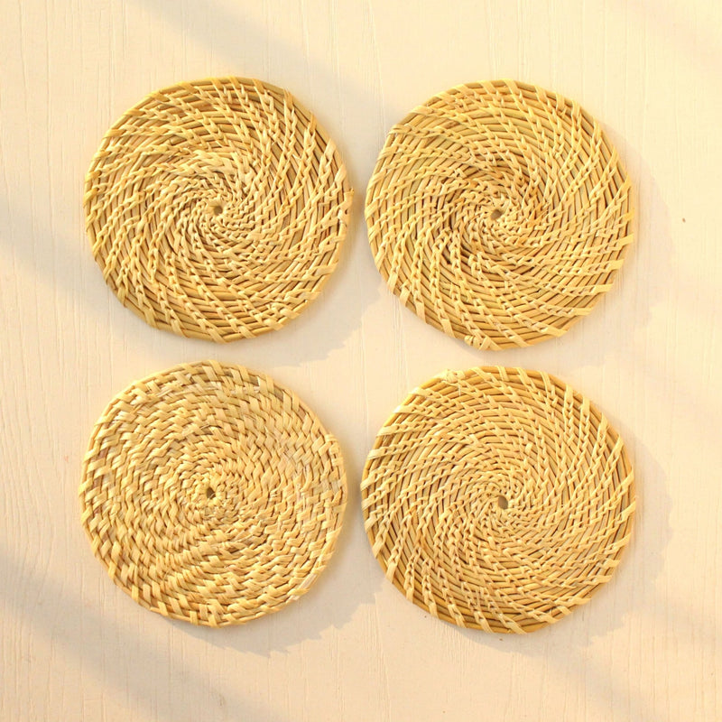 Spiral Sabai Grass Coasters (Set of4) | Verified Sustainable Table Decor on Brown Living™