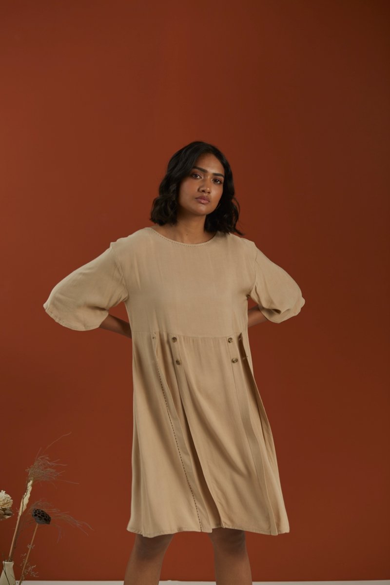 Buy Stonish Beige Dress | Womens Dress | Shop Verified Sustainable Womens Dress on Brown Living™