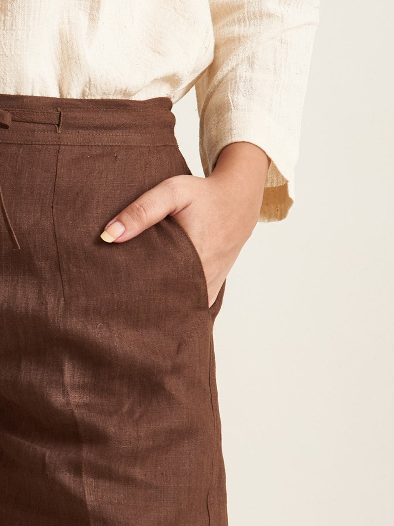 Buy Straight Fit Linen Pants - Twill Weave | Shop Verified Sustainable Womens Pants on Brown Living™