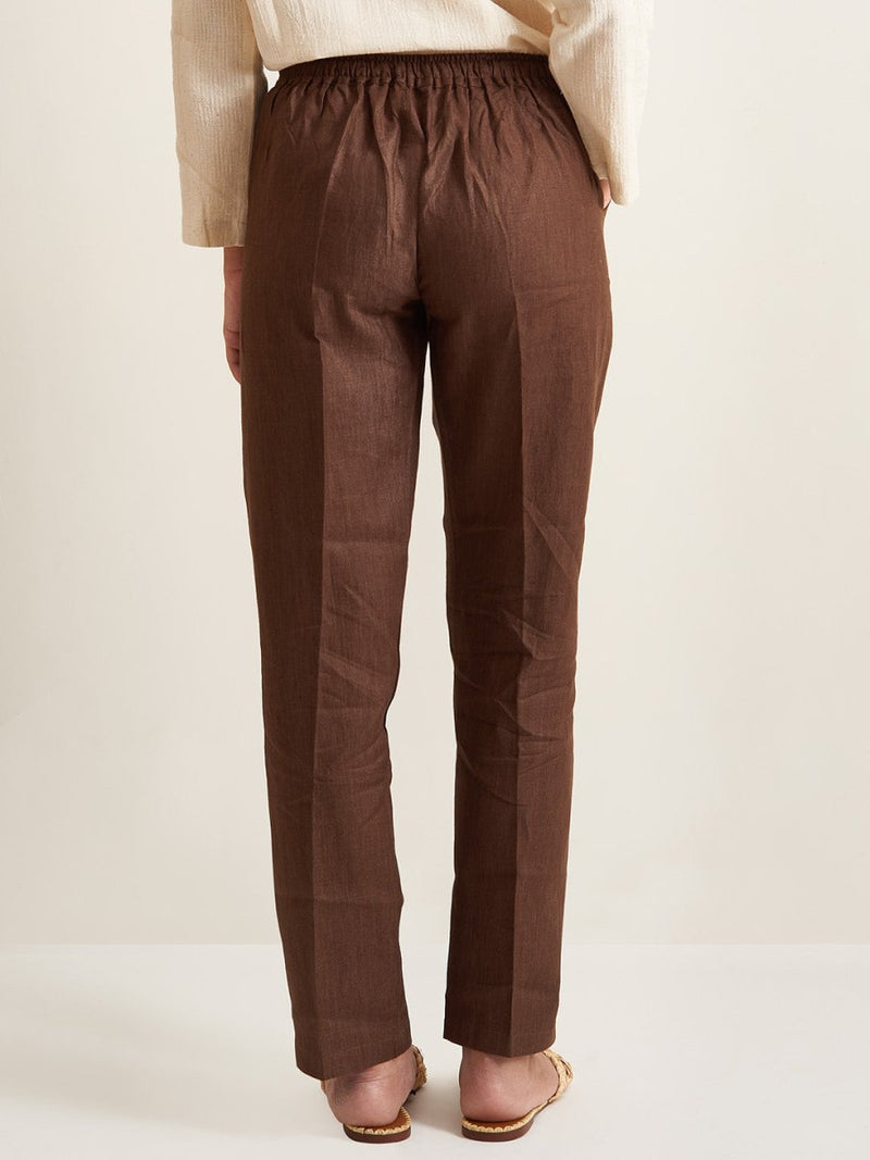 Buy Straight Fit Linen Pants - Twill Weave | Shop Verified Sustainable Womens Pants on Brown Living™