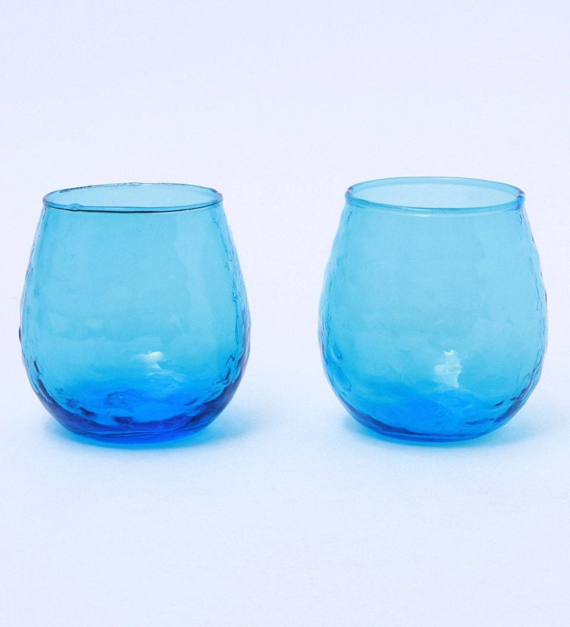 Buy Summer Breeze - Juice Glasses - Blue - Set of 2 | Shop Verified Sustainable Glasses & Tumblers on Brown Living™