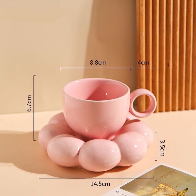 Buy Sunflower Ceramic Cups-Pink | Shop Verified Sustainable Products on Brown Living