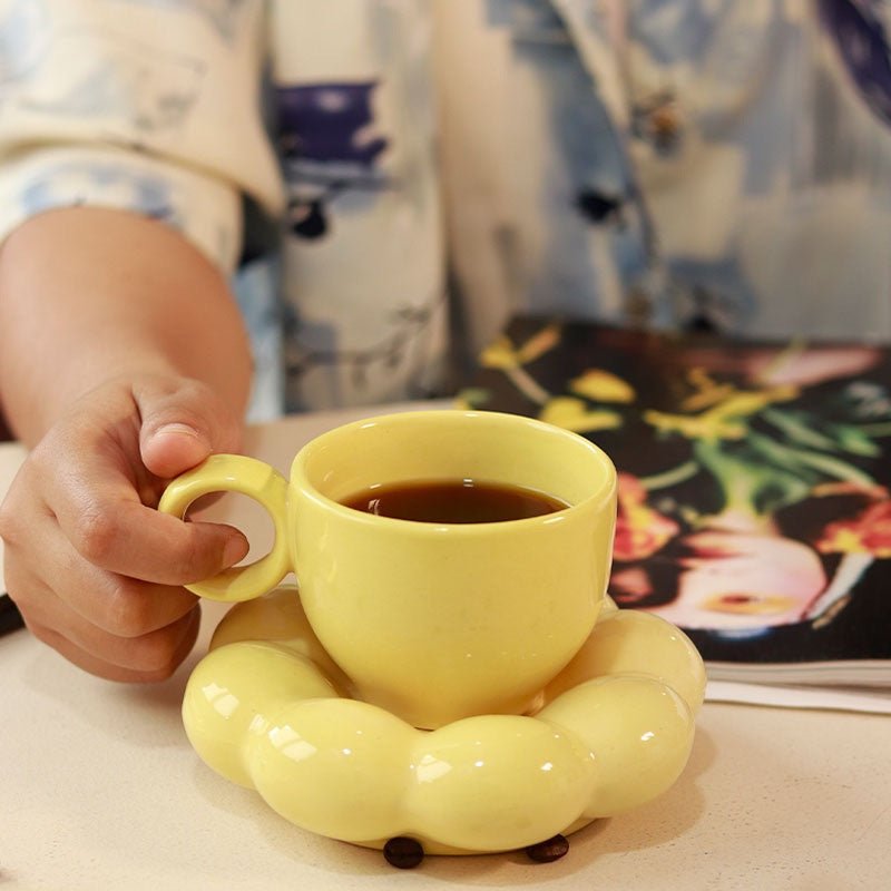 Buy Sunflower Ceramic Cups-Yellow | Shop Verified Sustainable Products on Brown Living