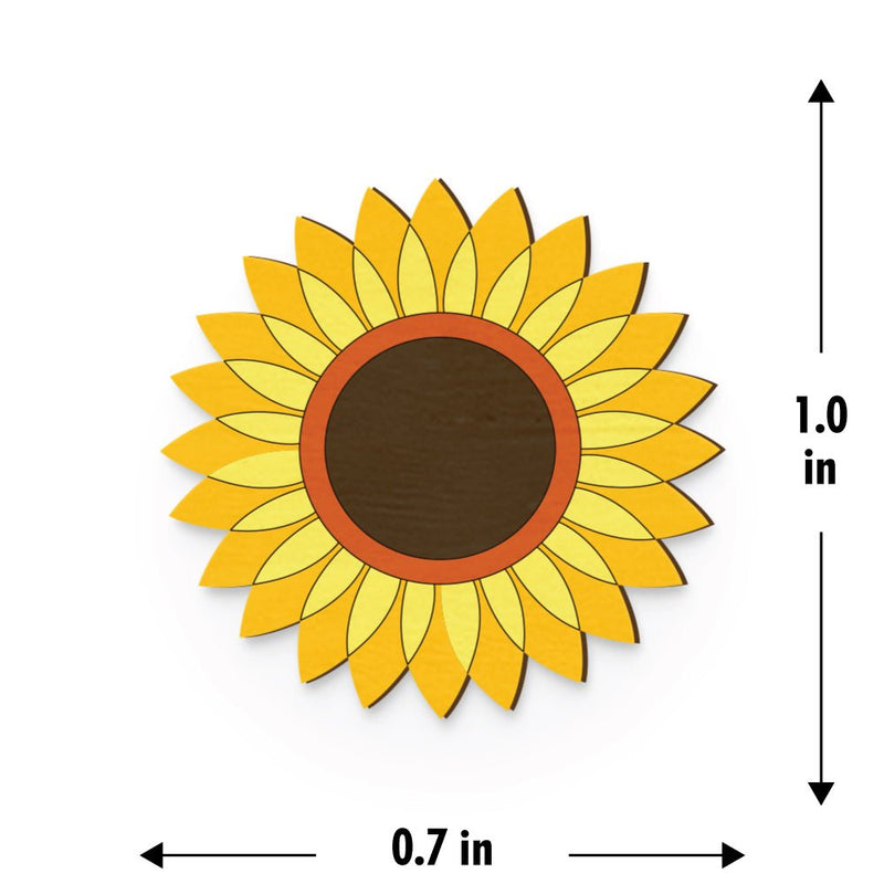 Buy Sunflower Hand Painted Wooden Pin | Shop Verified Sustainable Travel Accessories on Brown Living™