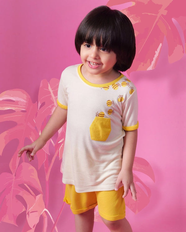 Buy Sunshine Yellow Casual Shorts | Shop Verified Sustainable Kids Shorts on Brown Living™