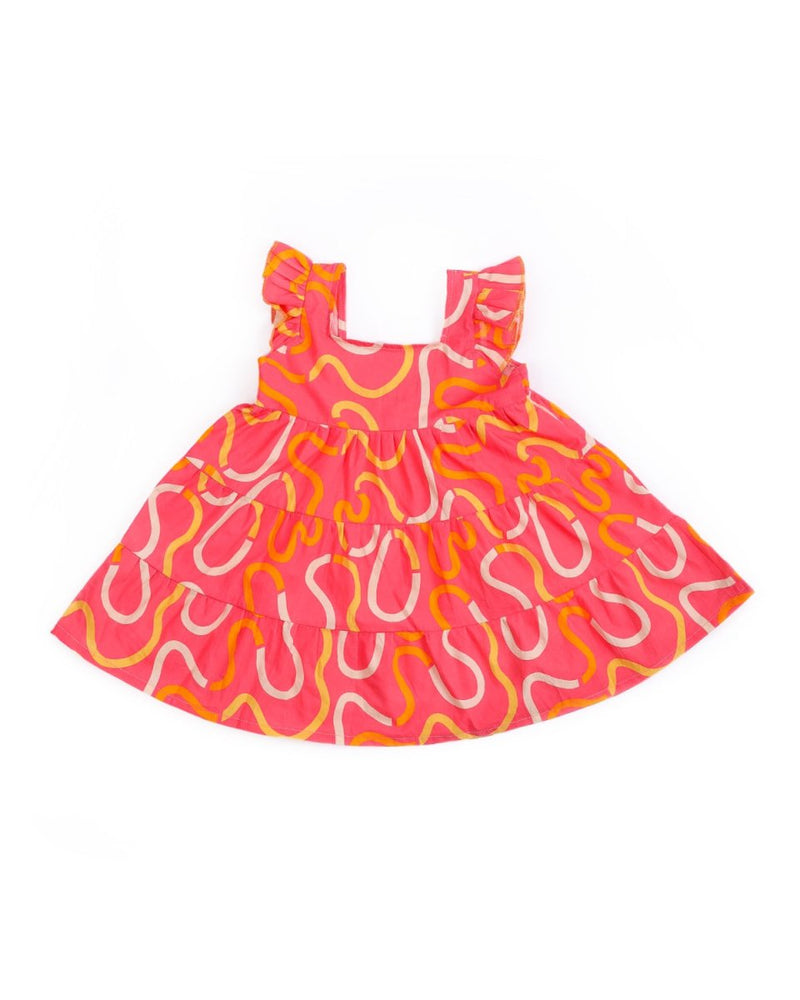 Buy Swiggly Tiered Frock | Shop Verified Sustainable Kids Frocks & Dresses on Brown Living™