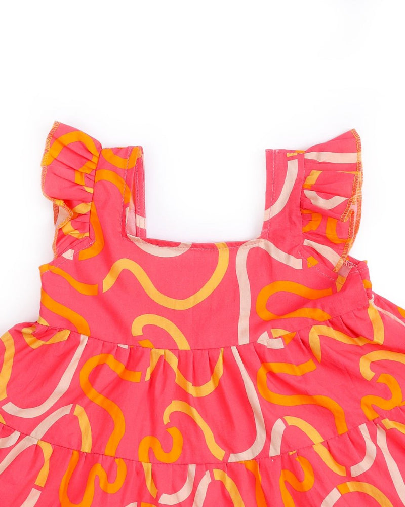 Buy Swiggly Tiered Frock | Shop Verified Sustainable Kids Frocks & Dresses on Brown Living™