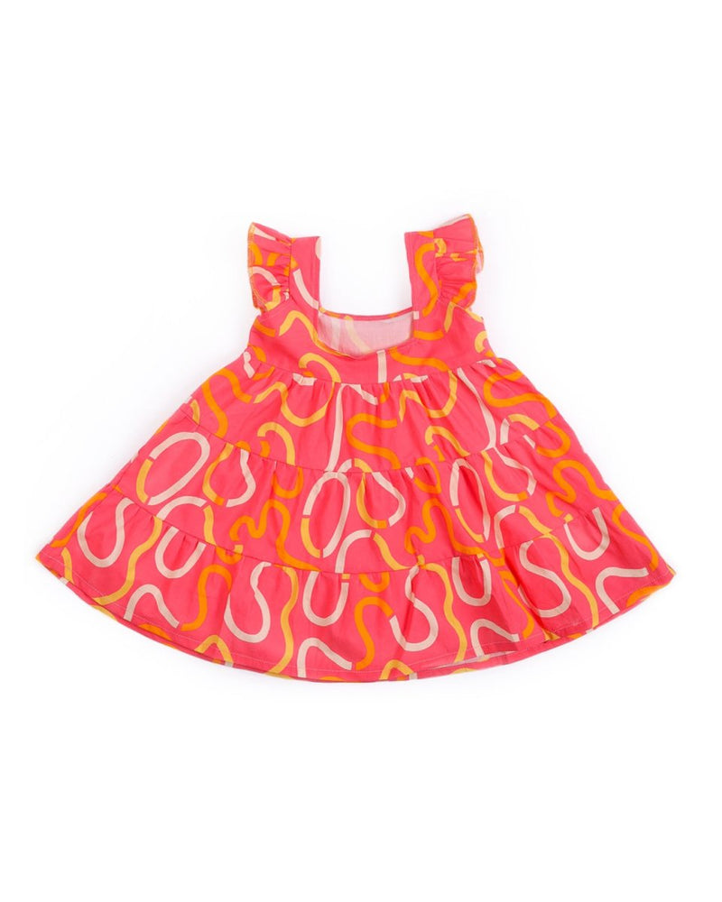 Buy Swiggly Tiered Frock | Shop Verified Sustainable Kids Frocks & Dresses on Brown Living™