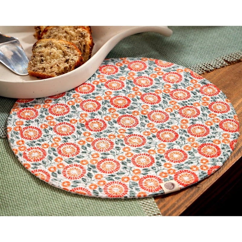 Buy Tangerine Round Mat - Set of 2 | Shop Verified Sustainable Table Linens on Brown Living™