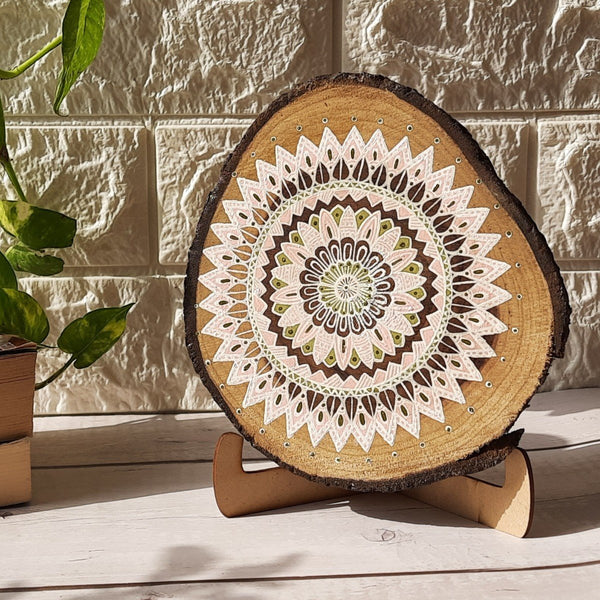 Buy Teak wood wall plate with easel stand | Shop Verified Sustainable Table Decor on Brown Living™