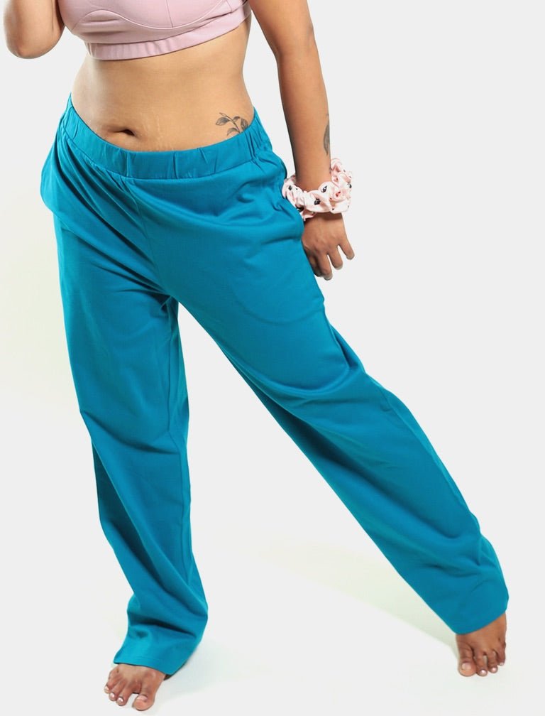 Teal 100% Organic Cotton Pajama | Verified Sustainable Womens Pants on Brown Living™