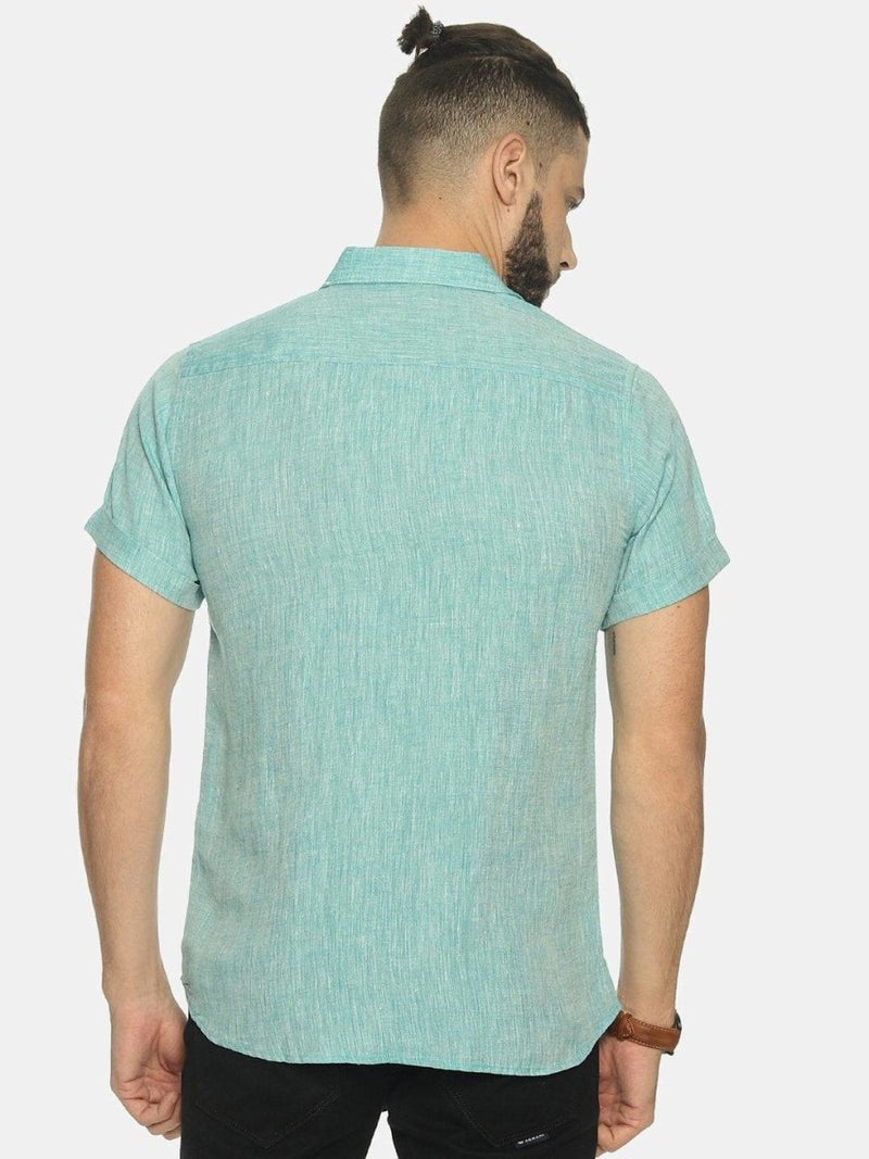 Buy Teal Green Colour Slim Fit Hemp Casual Shirt | Shop Verified Sustainable Mens Shirt on Brown Living™