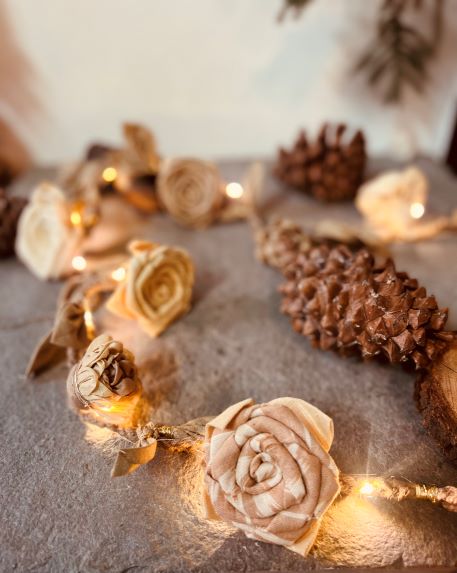 Buy Terra Snow & Glitter Garland With Lights | Shop Verified Sustainable Decor & Artefacts on Brown Living™