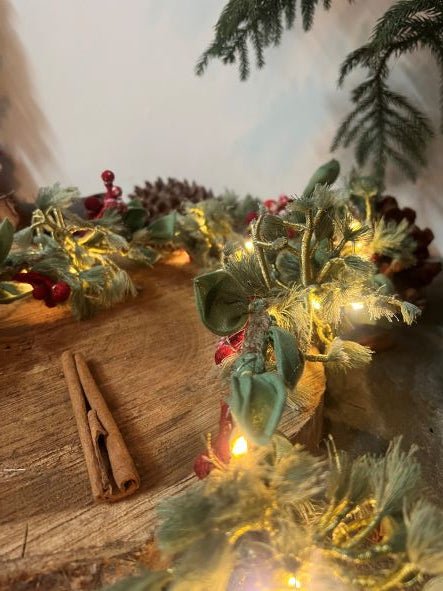 Buy Terra Snow & Glitter Garland With Lights | Shop Verified Sustainable Decor & Artefacts on Brown Living™