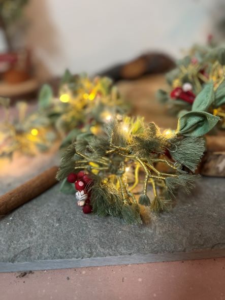 Buy Terra Snow & Glitter Garland With Lights | Shop Verified Sustainable Decor & Artefacts on Brown Living™