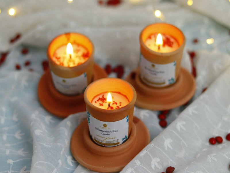 Buy Terracotta Candles Luggage Gift Box Pack of 6 | Shop Verified Sustainable Gift Hampers on Brown Living™