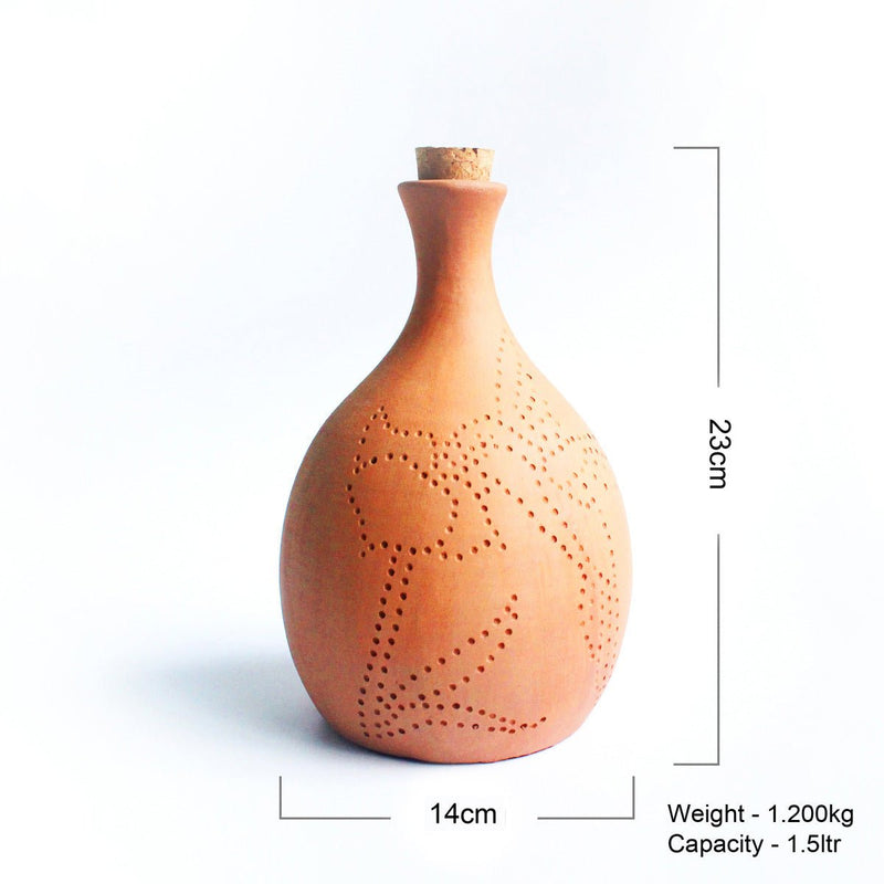 Buy Terracotta Water Bottle- Coco L- Capacity 1.5L Approx | Shop Verified Sustainable Products on Brown Living