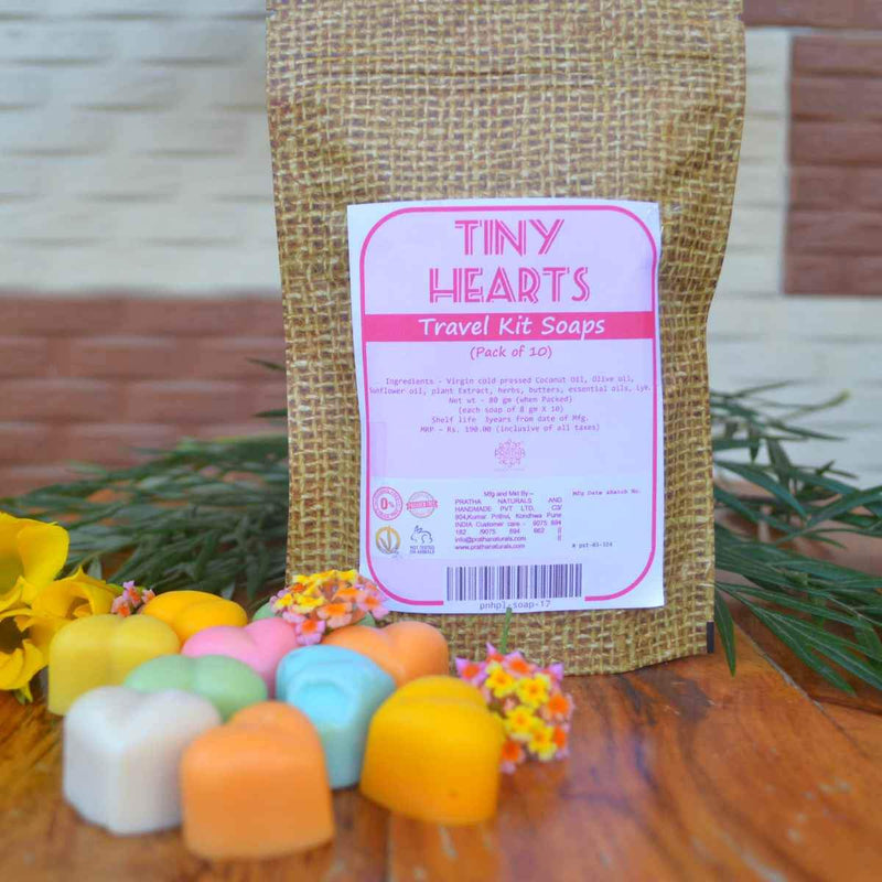 Buy Tiny Hearts Travel Kit Soaps pack of 10 | Shop Verified Sustainable Body Soap on Brown Living™