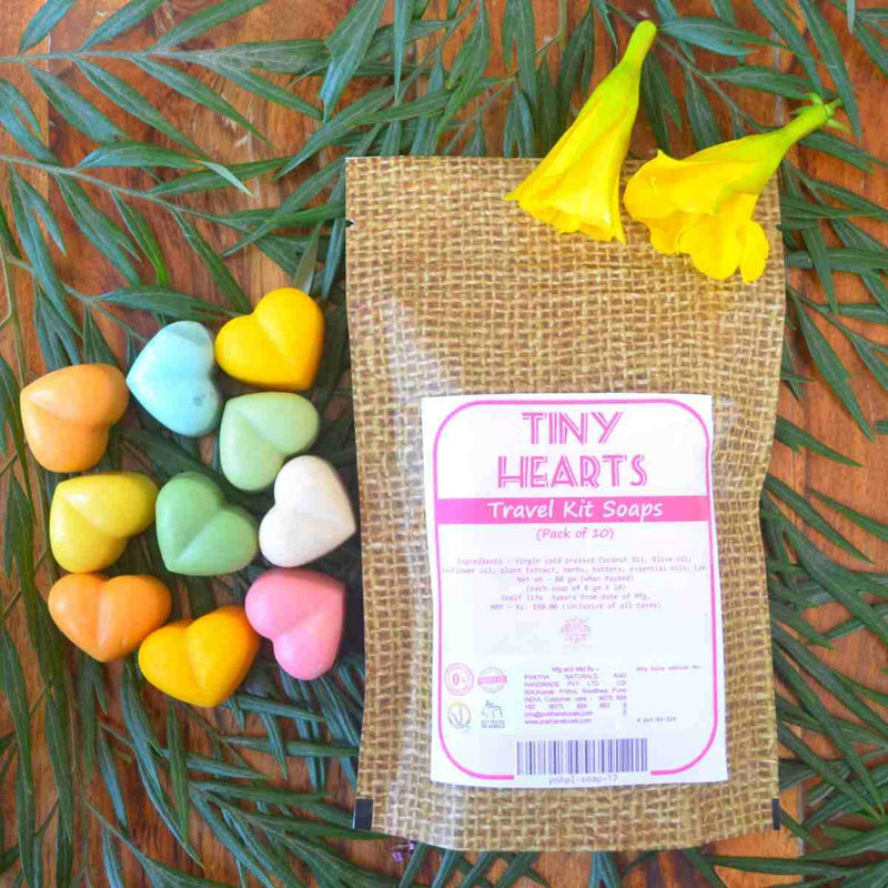 Buy Tiny Hearts Travel Kit Soaps pack of 10 | Shop Verified Sustainable Body Soap on Brown Living™