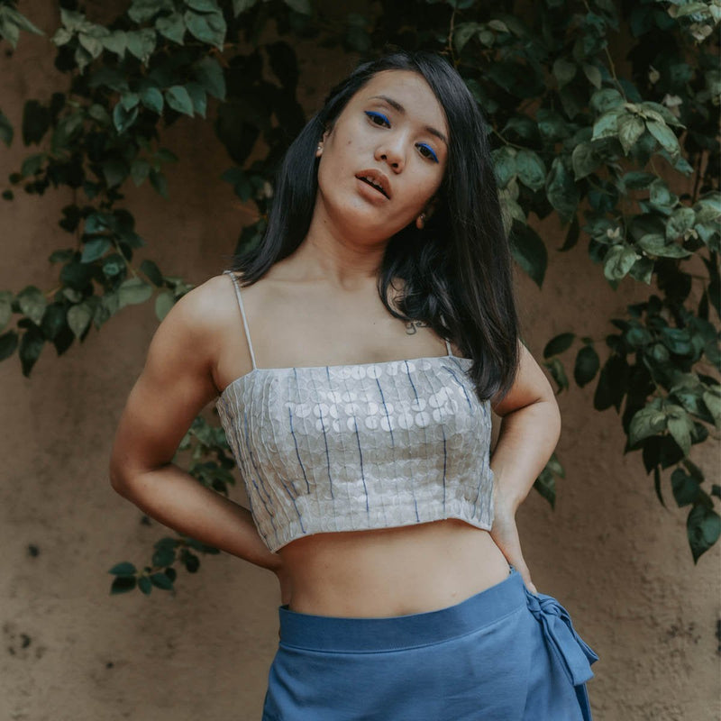 Buy Trails Of Blue Tube Top | Shop Verified Sustainable Womens Top on Brown Living™