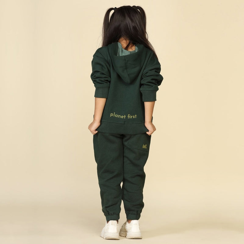 Buy Trees-Please Unisex Hoodie, Dark Green | Planet First | Shop Verified Sustainable Kids Sweat Shirts on Brown Living™