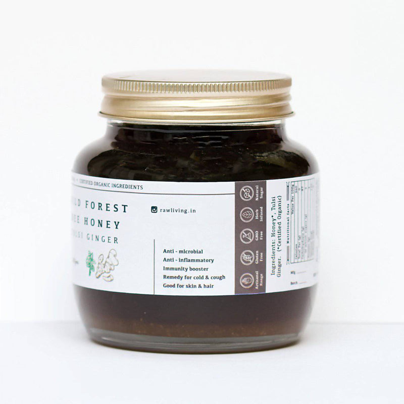 Buy Tulsi Ginger Honey - Raw Wild Forest Organic Bee Honey | Shop Verified Sustainable Honey & Syrups on Brown Living™