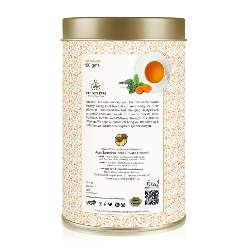 Buy Tulsi Turmeric Green Tea Can (100 g) | Shop Verified Sustainable Tea on Brown Living™