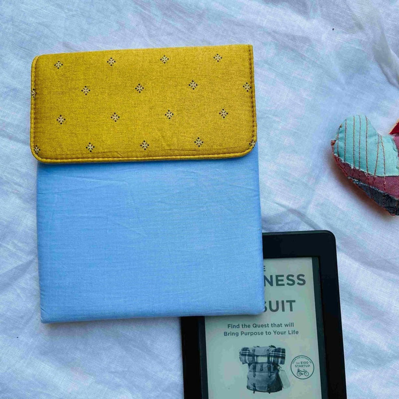 Buy Unique Kindle Sleeve- Blue with Golden print- Fits all Kindle | Shop Verified Sustainable Tech Accessories on Brown Living™