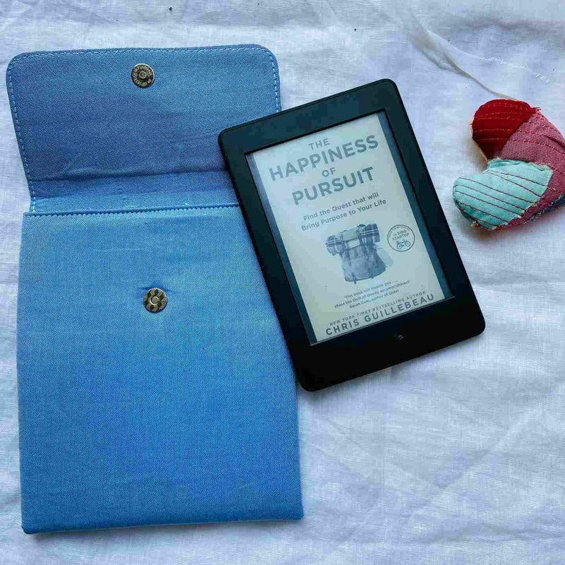 Buy Unique Kindle Sleeve- Blue with print- Fits all Kindle | Shop Verified Sustainable Tech Accessories on Brown Living™