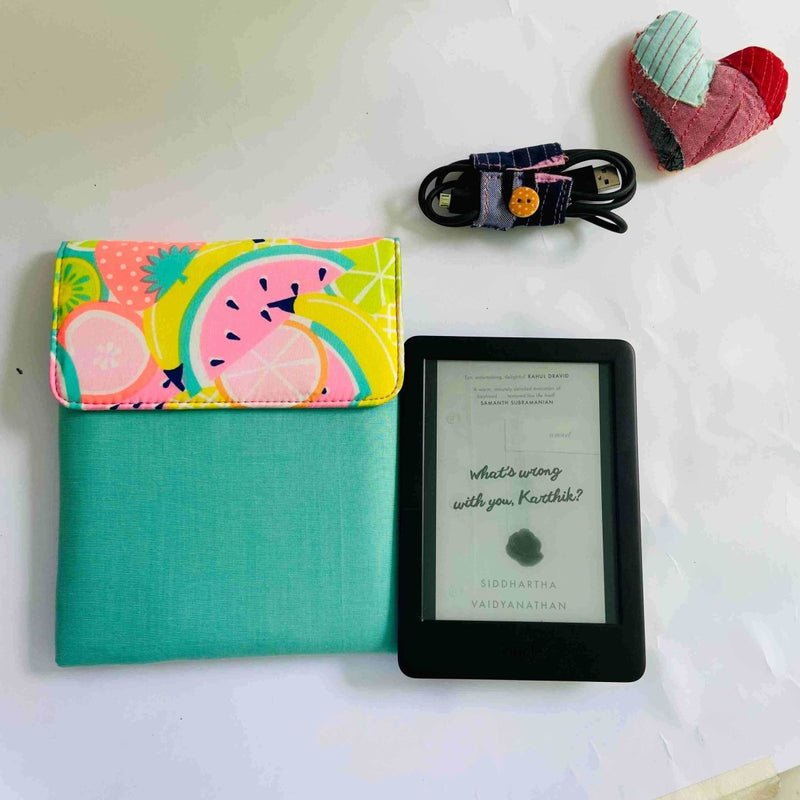 Buy Unique Kindle Sleeve- Green with print -Fits all Kindle | Shop Verified Sustainable Tech Accessories on Brown Living™