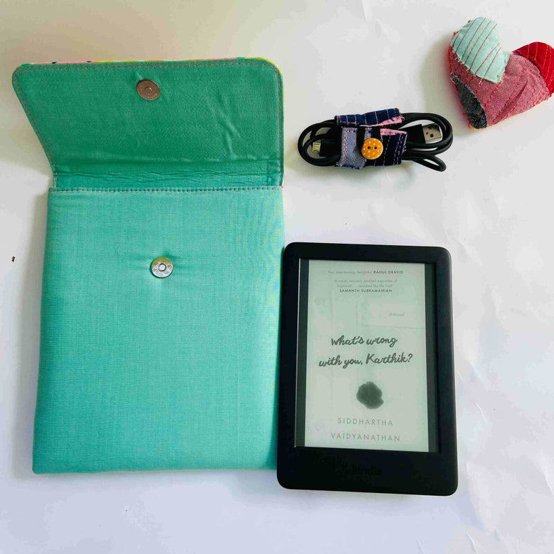 Buy Unique Kindle Sleeve- Green with print -Fits all Kindle | Shop Verified Sustainable Tech Accessories on Brown Living™