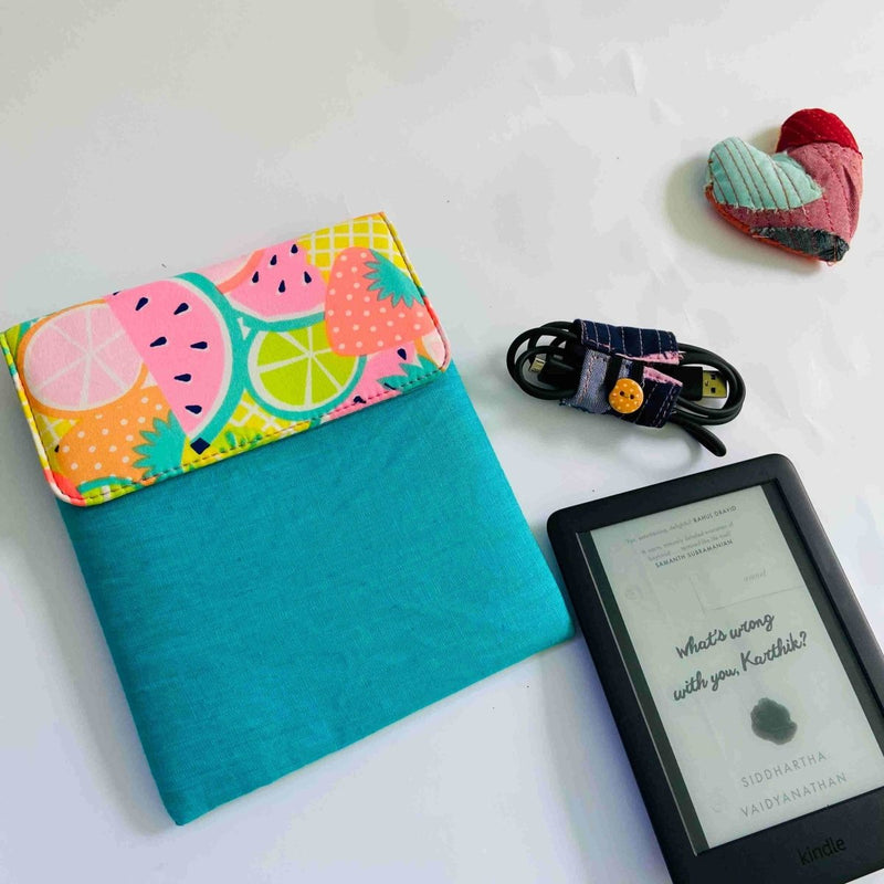 Buy Unique Kindle Sleeve- Light Green with print- Fits all Kindle | Shop Verified Sustainable Tech Accessories on Brown Living™