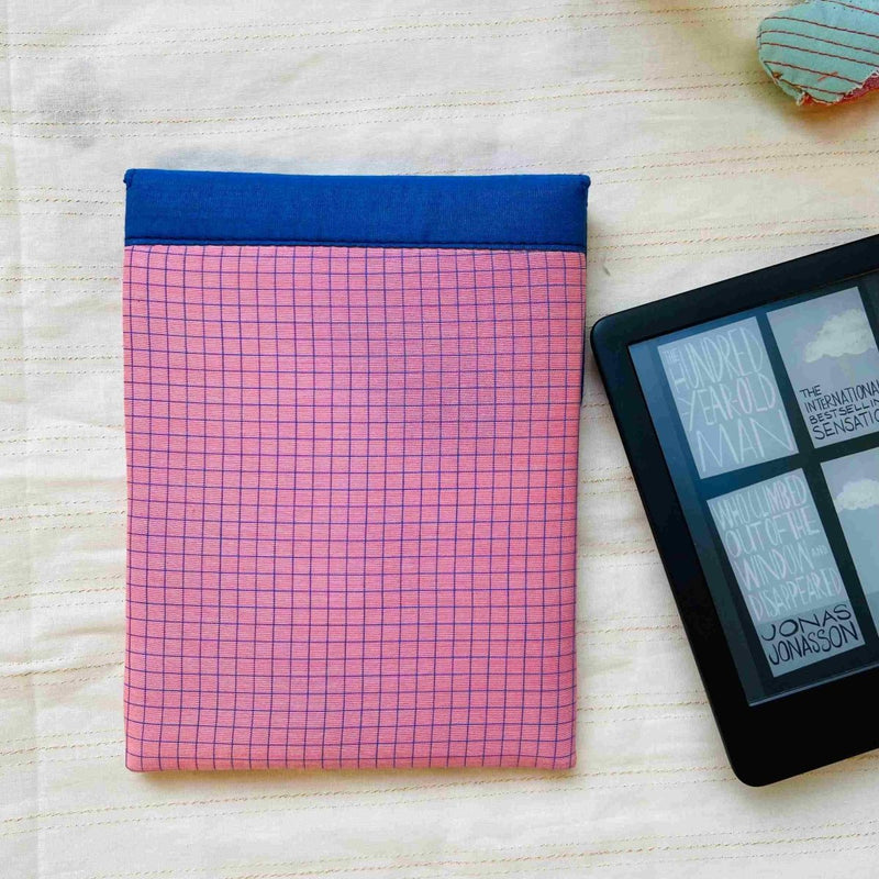 Buy Unique Kindle Sleeve- Pink with checkers | Shop Verified Sustainable Tech Accessories on Brown Living™