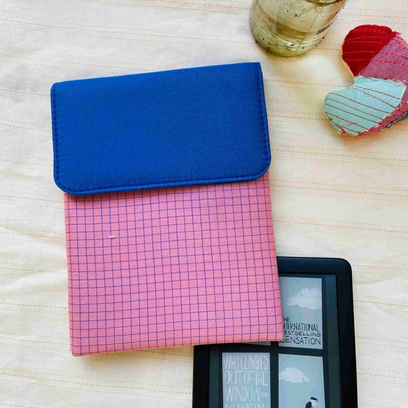 Buy Unique Kindle Sleeve- Pink with checkers | Shop Verified Sustainable Tech Accessories on Brown Living™