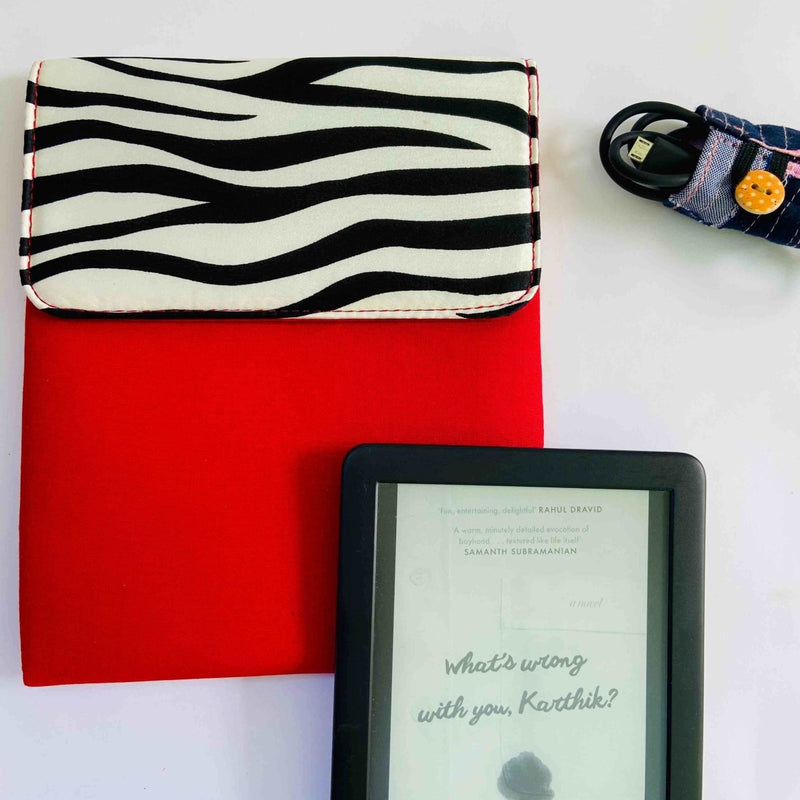 Buy Unique Kindle Sleeve- Red with print- Fits all Kindle | Shop Verified Sustainable Tech Accessories on Brown Living™