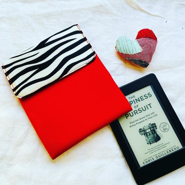 Buy Unique Kindle Sleeve- Red with print- Fits all Kindle | Shop Verified Sustainable Tech Accessories on Brown Living™