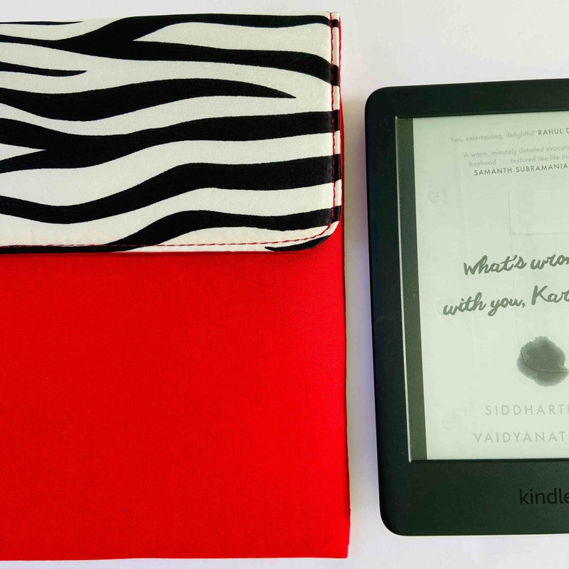 Buy Unique Kindle Sleeve- Red with print- Fits all Kindle | Shop Verified Sustainable Tech Accessories on Brown Living™