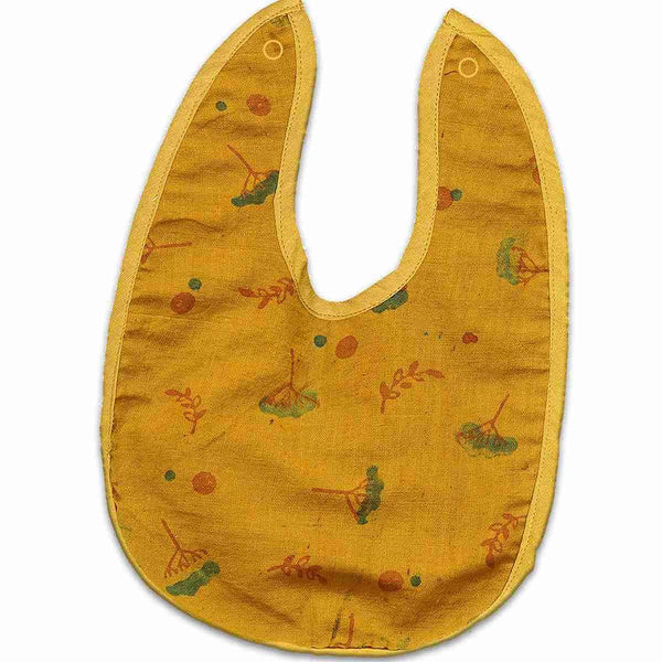 Buy Unisex Ishya Printed Bib - Yellow | Shop Verified Sustainable Baby Bibs & Hanky on Brown Living™