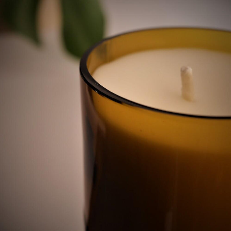 Buy Upcycled Beer Bottle Soy Wax Rose & Earthy Candle | Shop Verified Sustainable Candles & Fragrances on Brown Living™