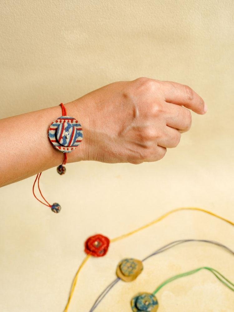 Buy Upcycled Fabric Rakhis - Set of 4 | Shop Verified Sustainable Rakhi on Brown Living™