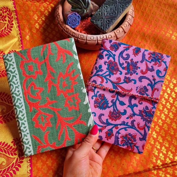 Buy Upcycled Handloom Fabric Journal-1 Doori Diary and 1 Hardbound Diary | Shop Verified Sustainable Notebooks & Notepads on Brown Living™