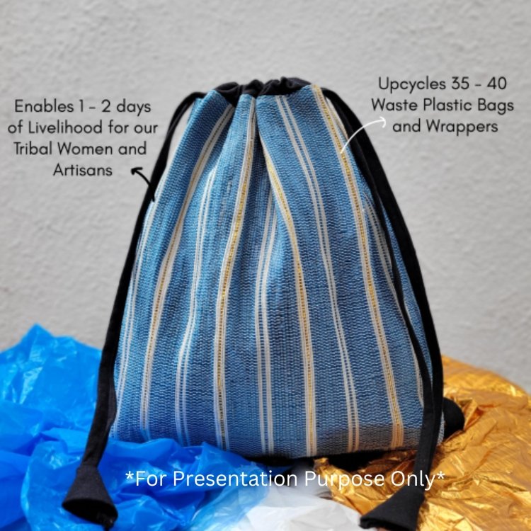 Buy Upcycled Handwoven Cassette Tapes Light Back Pack | Shop Verified Sustainable Backpacks on Brown Living™