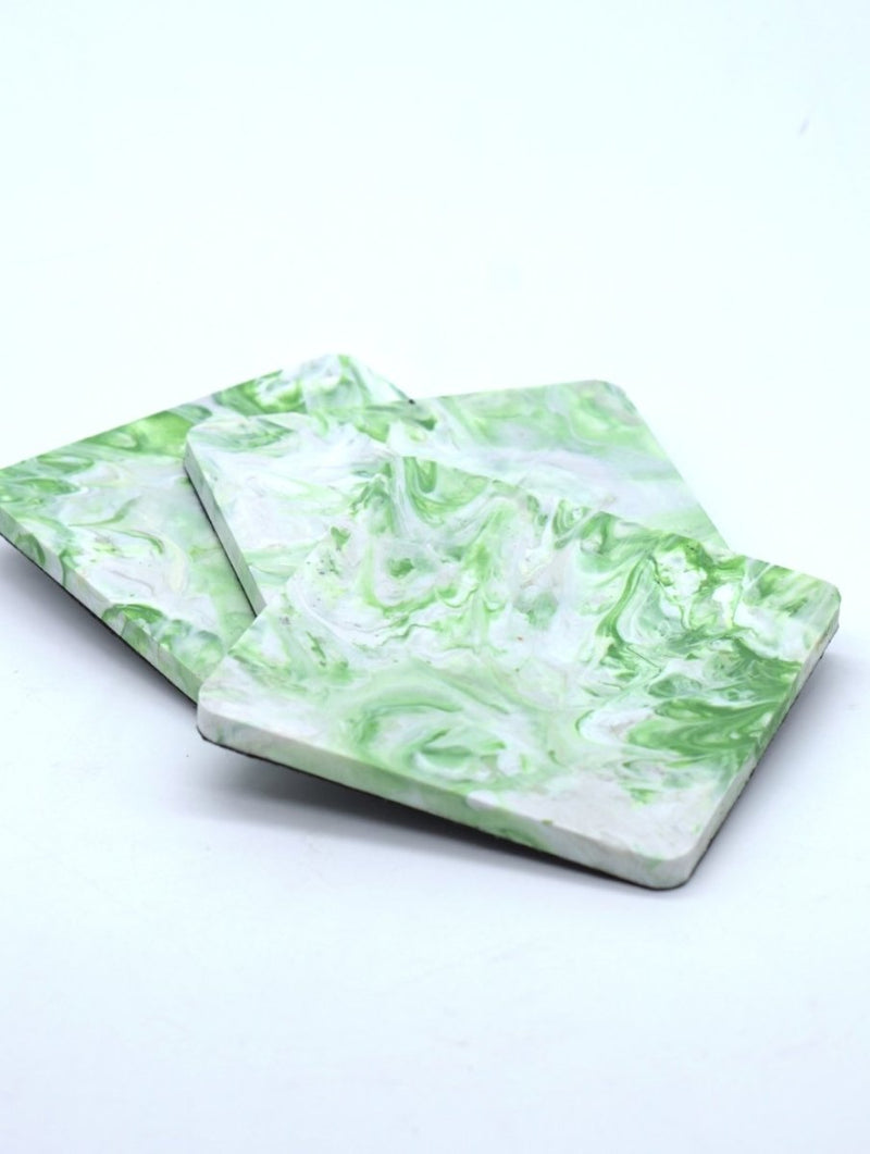 Buy Upcycled Plastic Coaster II Lime Green II Set of 4 | Shop Verified Sustainable Table Decor on Brown Living™