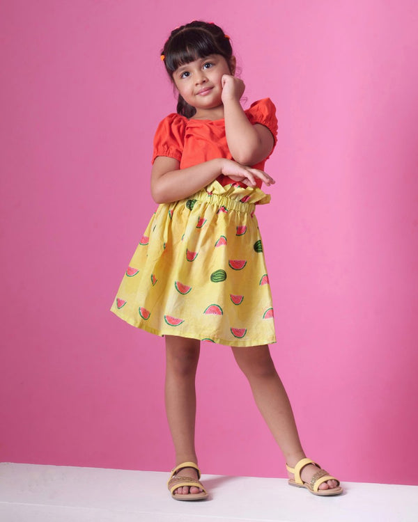 Buy Watermelon Splash Skirt | Shop Verified Sustainable Kids Skirts on Brown Living™