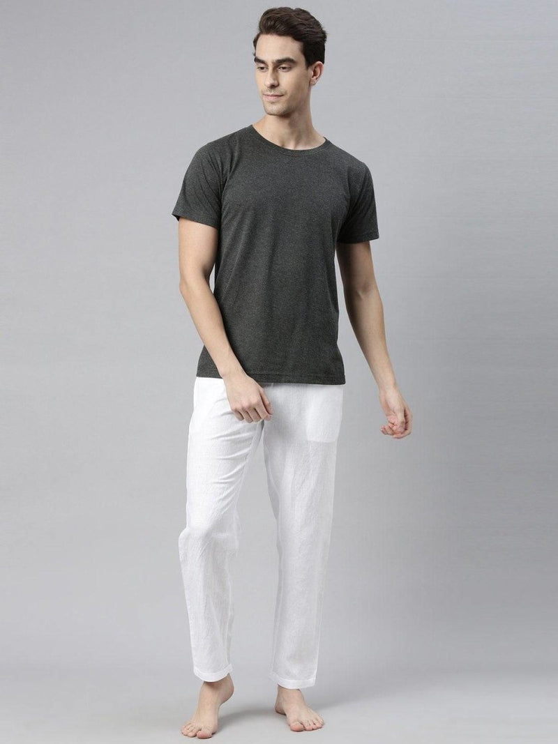 Buy White Colour Solid Hemp Lounge Pants for Men | Shop Verified Sustainable Mens Pants on Brown Living™