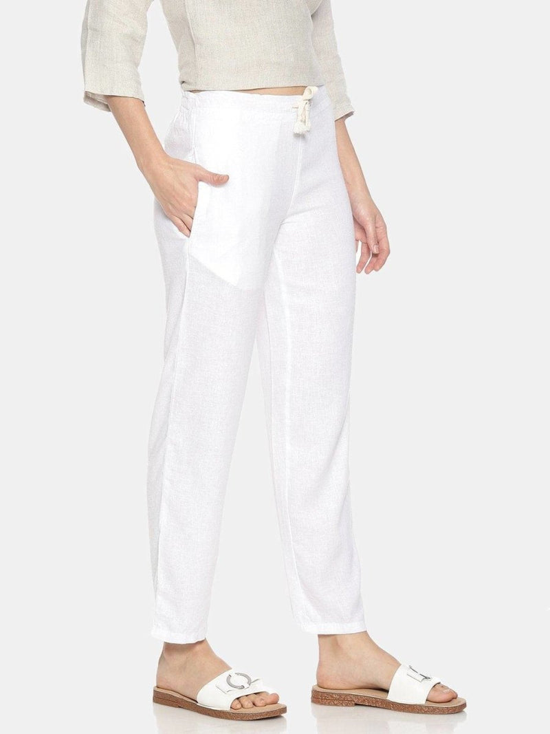 Buy White Colour Solid Lounge Pants For Women | Shop Verified Sustainable Womens Pants on Brown Living™